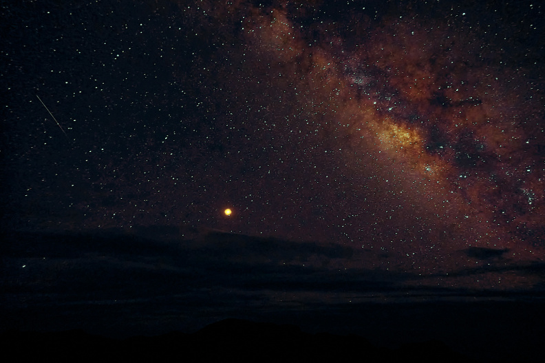 Milky Way, Mars and shooting star, Big Bend National Park.jpg