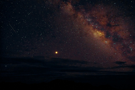 Milky Way, Mars and shooting star, Big Bend National Park